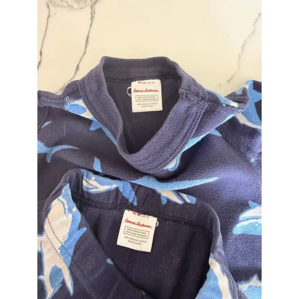 Hanna Andersson Organic Cotton Shark Print Pajama Set 3T